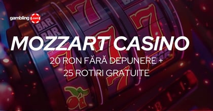 Bonus fără depunere Mozzart - 20 RON și 25 de rotiri gratuite